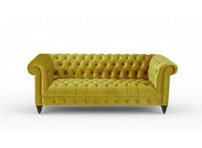 Gelb Dreisitzer Chesterfield Modern Design Couchen Stoff Sofa Neu Original Möbel