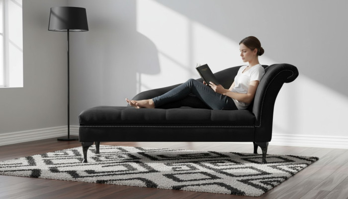 Chaiselongue Elegante Liege Chesterfield Liegen mit Knöpfen Samt Chaiselounge