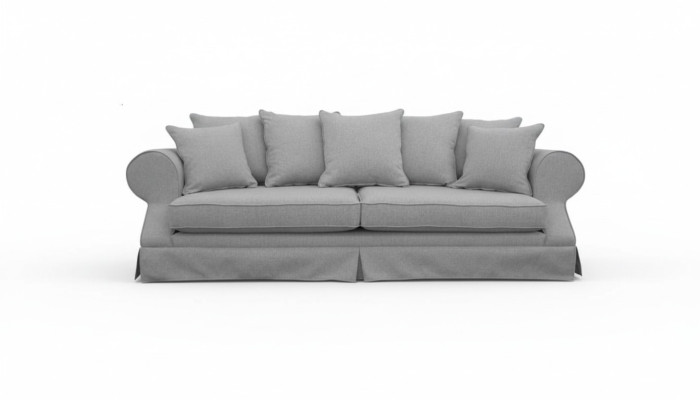 Grau Dreisitzer Sofa Stoff Wohnzimmer Design Couchen Polster Sofas Neu Kreative