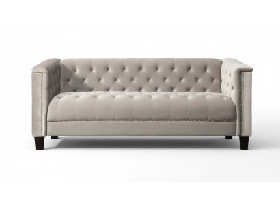 Hellgrau Dreisitzer Textil Chesterfield Wohnzimmer Modern Design Couchen Sofa