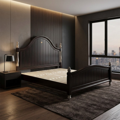 Designer Bett Landhaus Holz Hotel Metall Betten Doppel Schlaf Zimmer Holz möbel