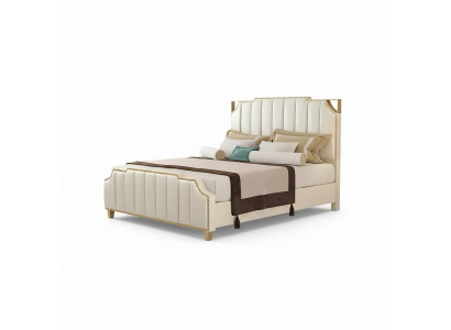Design Doppelbett Bett Hotel Luxus Schlafzimmer 180x200cm Leder Betten Polster