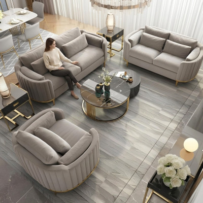Sofagarnitur Designer 3+2+1 Sitzer Sofa Couch Stoff Garnitur Polster Set