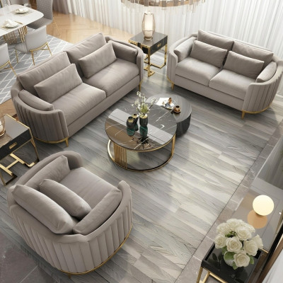 Sofagarnitur Designer 3+2+1 Sitzer Sofa Couch Stoff Garnitur Polster Set