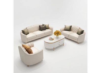 Sofagarnitur 3+2+1 Sitzer Set Design Sofas Polster Couchen Moderne Leder Couch