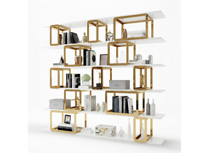 Design Trenn Wand Regal Wohnzimmer Schränke Edelstahl Regale Bücher Schrank Neu