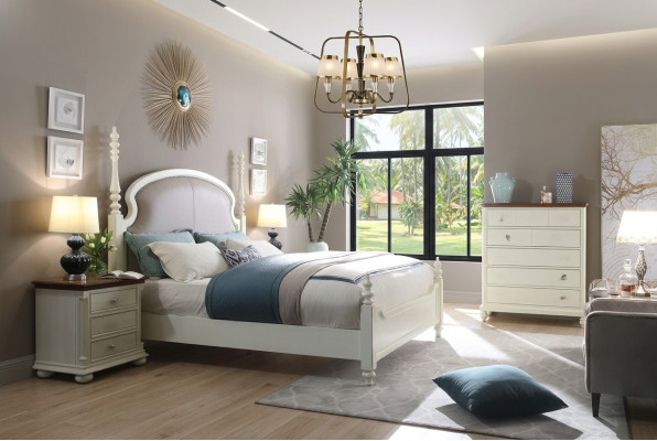 Bett Nachttisch Hocker 4 tlg. Schlafzimmer Set Design Modern Luxus Betten Neu
