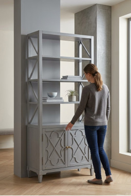 Schrank Bücher Schränke Regal Landhaus Wohnzimmer Büro Esszimmer