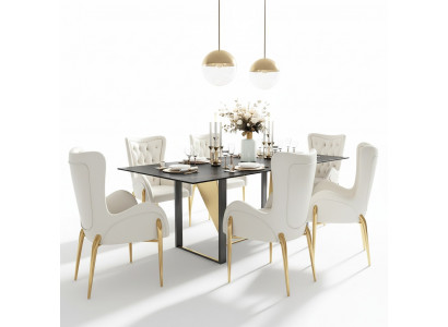 Ess Zimmer Chesterfield 1x Stuhl Set Garnitur Sitz Polster Wohnzimmer