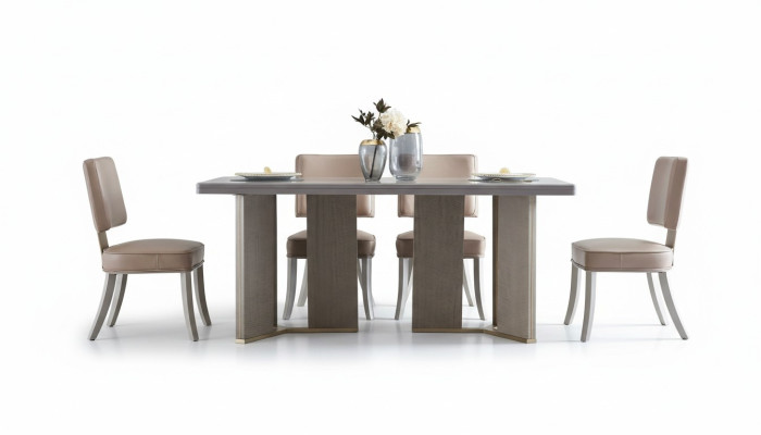 Designer Möbel Holz Tisch Sitz Ess Zimmer 6x Stühle 7tlg. Set Garnitur Neu