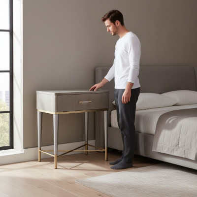 Nacht Tisch Konsole Beistell Schlaf Zimmer Metall Konsolen Glanz Tische