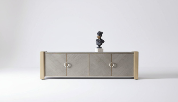 Kommode Designer Anrichte Side Low Board Schrank Deko Wohn Zimmer Regal