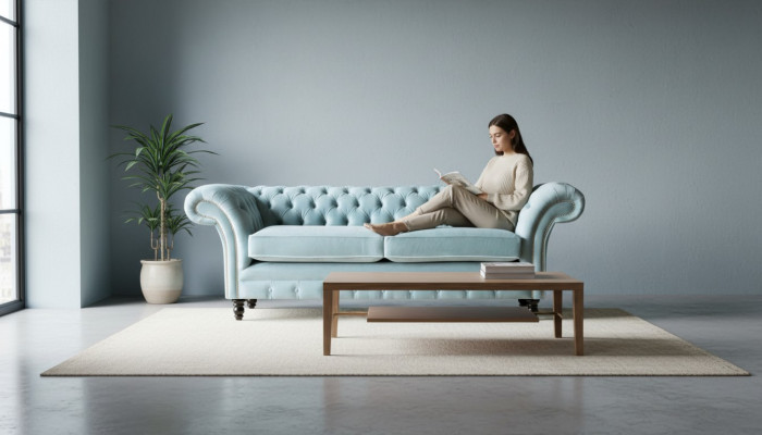 Chesterfield Couch Polster Leder Sofa 3 Sitzer Klassische Couchen