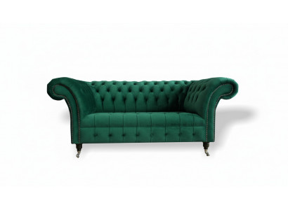 Chesterfield Grüne 2 Sitzer Couch Polster Sofas Couchen Design Sofa Club Textil