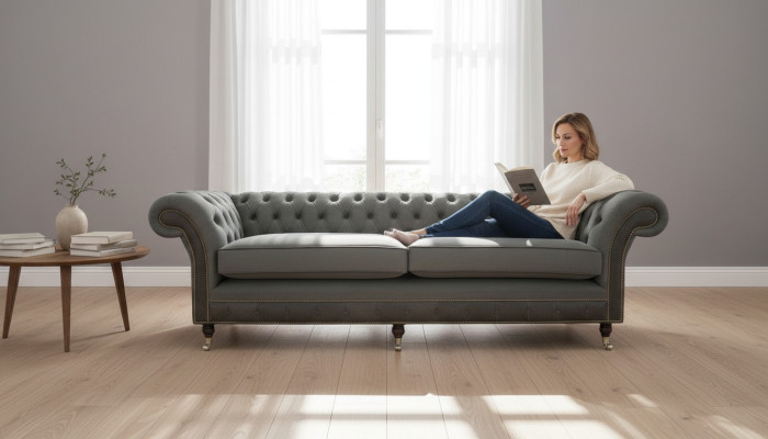 Chesterfield Original Möbel 4 Sitzer Couch Polster Sofas Couchen