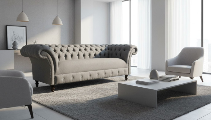 xxl big Sofa 3 Sitzer Couch Chesterfield Polster Garnitur Sitz Stoff Textil