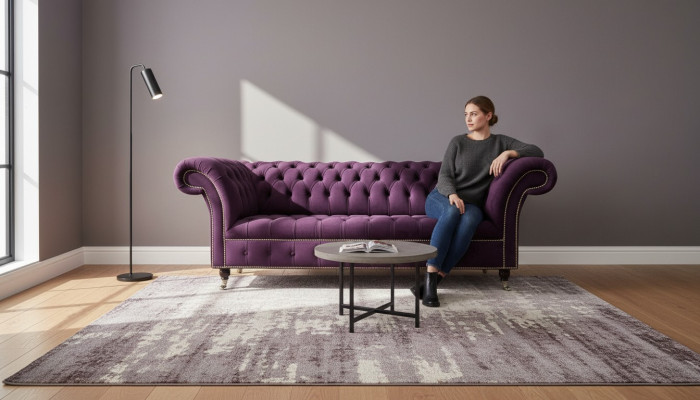 XXL Sofa 3 Sitzer Couch Polster Chesterfield Sitz Garnitur Textil Leder