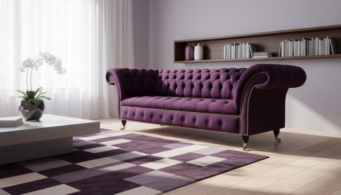 XXL Sofa 3 Sitzer Couch Polster Chesterfield Sitz Garnitur Textil Leder