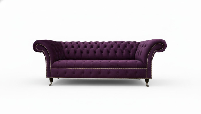 XXL Sofa 3 Sitzer Couch Polster Chesterfield Sitz Garnitur Textil Leder