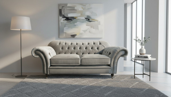 Chesterfield Textil Sofa 2 Sitzer Luxus Sofa Polster Sofas Design Stoffsofas Neu