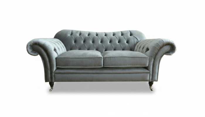 Chesterfield Textil Sofa 2 Sitzer Luxus Sofa Polster Sofas Design Stoffsofas Neu