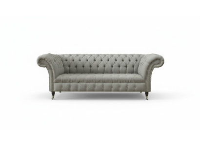 Graue Chesterfield Sofa Couch Polster Stoff Leder Couchen Samt Garnitur