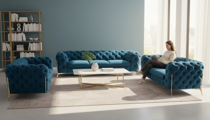 Sofagarnitur 3+2 Sitzer Set Design Sofas Polster Couchen Moderne Couch Sofort