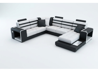 Wohnlandschaft Ecksofa U-Form Sofa Couch Design Couch Textil Modern Polster Neu