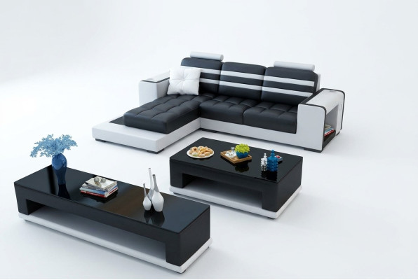 Ecksofa Polster L Form Couchtisch Sideboard Ledersofa Wohnlandschaft Neu