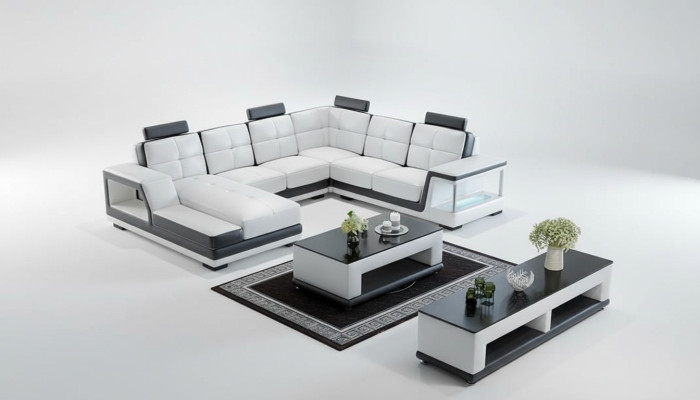Ecksofa U Form Polster Ecksofa Wohnlandschaft Ledersofa Moderne Neu
