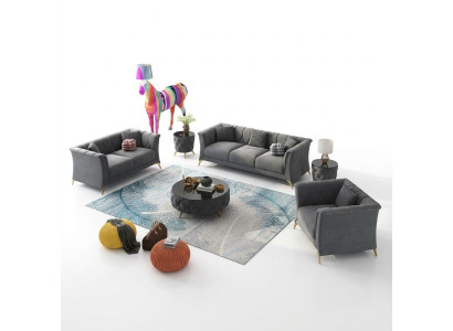 Designer Sofagarnitur 3+2+1 Sitzer Stoff Couchen Polster Garnitur Sofas Couch