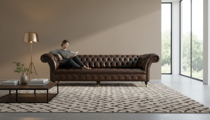 xxl Big Sofa Couch Chesterfield 265cm Deko Polster Sofas 4 Sitzer Leder