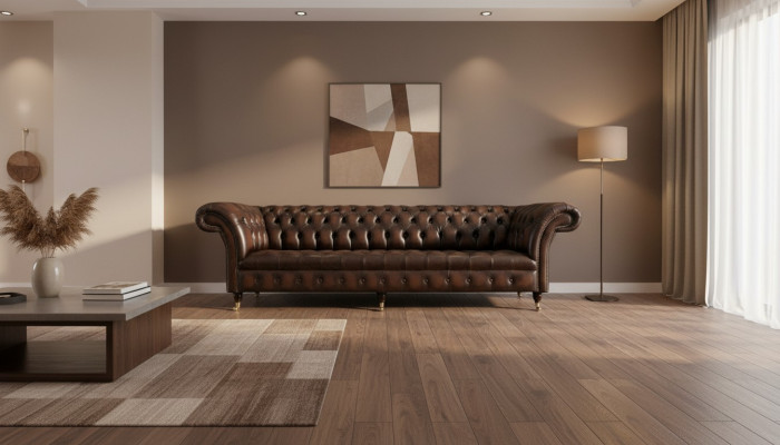 xxl Big Sofa Couch Chesterfield 265cm Deko Polster Sofas 4 Sitzer Leder
