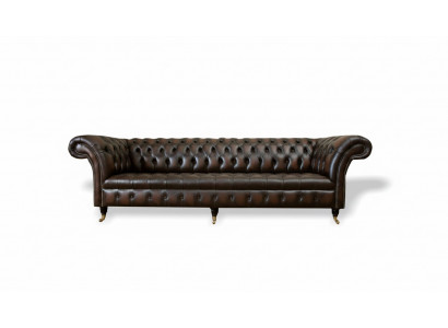 xxl Big Sofa Couch Chesterfield 265cm Deko Polster Sofas 4 Sitzer Leder