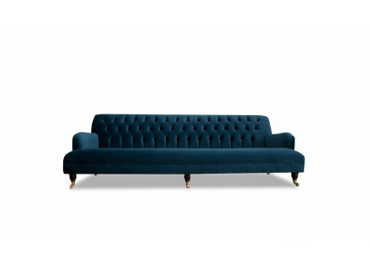 Big Sofa Couch Chesterfield 250cm Polster Sofas 4-er Leder Textil Turkis