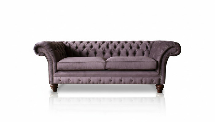 Chesterfield Couch Polster Klassischer Leder Textil 3 Sitzer Sofa Dreisitzer