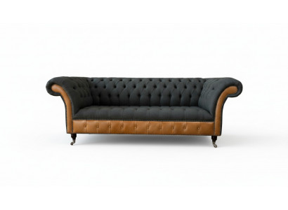Stoff Couch Wohnlandschaft 3 Sitzer Design Sofa Sofas Couchen Graue Chesterfield