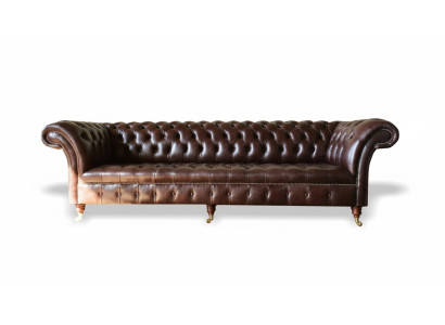 Sofas Chesterfield Polster Design XXL Luxus Sofa 4 Sitzer Leder Couchen Couch