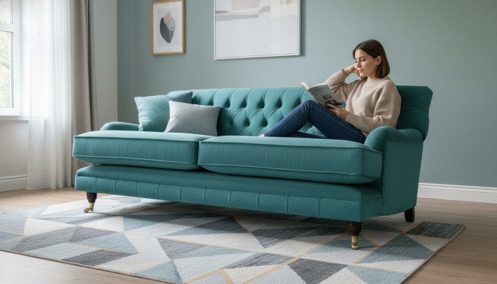 Textil Sofa Couch Polster Garnitur 3Sitzer Couchen Sofas Chesterfield Dreisitzer