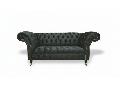 Chesterfield Samt Club Couch Polster 2 Sitzer design Textil Sofas Couchen