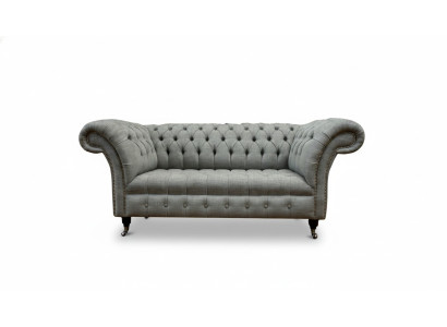 Leder Sofa Couch Zweisitzer Grau Einrichtung Lounge Club Sofas Couchen 2 Sitzer