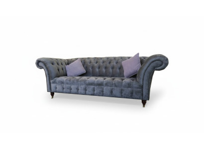 Chesterfield 3 Sitzer xxl Polster Sitz Couch Sofa Garnitur Big Couchen Graue Neu