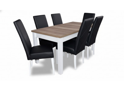 Komplett Esstisch 6 Stühle Esszimmer Set Ess Gruppe Holz Leder Tisch Tische 7tlg
