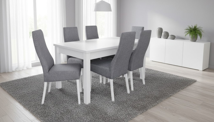 Komplett Set Esstisch 6x Stühle Esszimmer Ess Gruppe Holz Tisch Tische 7tlg Neu