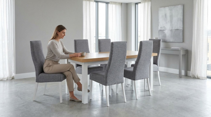 Esszimmer Komplett Garnitur Tisch 4x Stuhl Set 7tlg. Esstisch Holz Essgruppe Neu