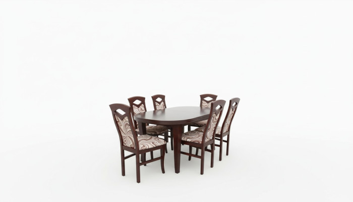 Moderne 7tlg. Esszimmer Garnitur Set Klassischer Tisch 6x Stühle Stuhl Gruppen