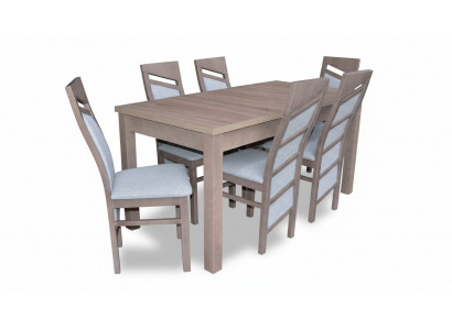 Set Esstisch 6x Stühle Lehn Stuhl Garnitur Tische Esszimmer Gruppe 7tlg. Holz