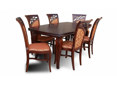 Designer Möbel Tisch 6x Stühle Ess Zimmer Sitz Tische Garnitur Holz 7tlg. Set