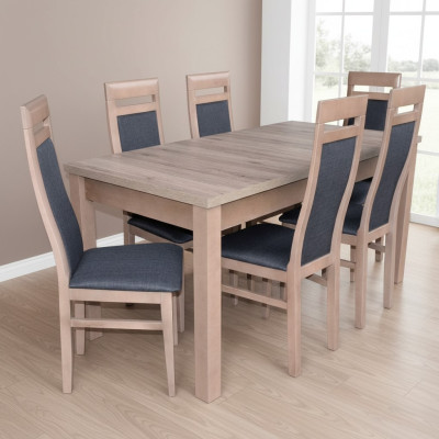 Rechteckig Esszimmer Tisch 6 Stühle Stuhl Garnitur Holz Tische Essgarnitur 7tlg