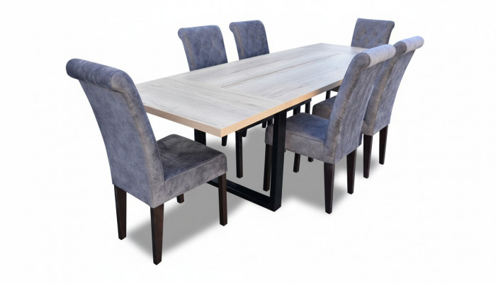 Klassische Set Esstisch + 6x Stühle Lehn Stuhl Garnitur Tische Esszimmer Gruppe